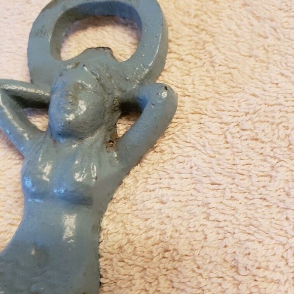 Mermaid Bottle Opener Metal Cast Iron Blue - Picture 3 of 9